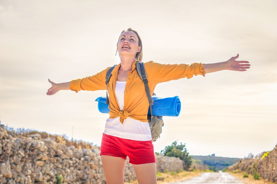 Happy patient enjoying a healthy lifestyle outdoors